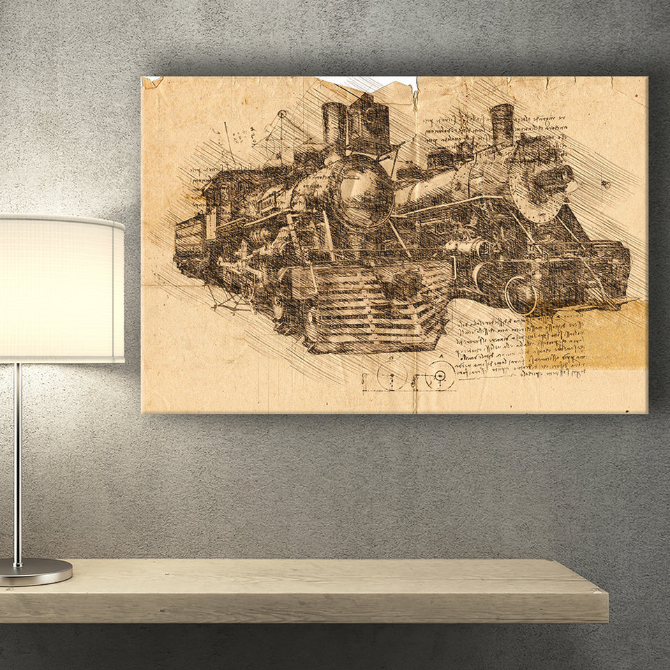 Steam Engine Old Train Canvas Prints Wall Art - Painting Canvas, Painting Prints, Wall Home Decor, Prints for Sale