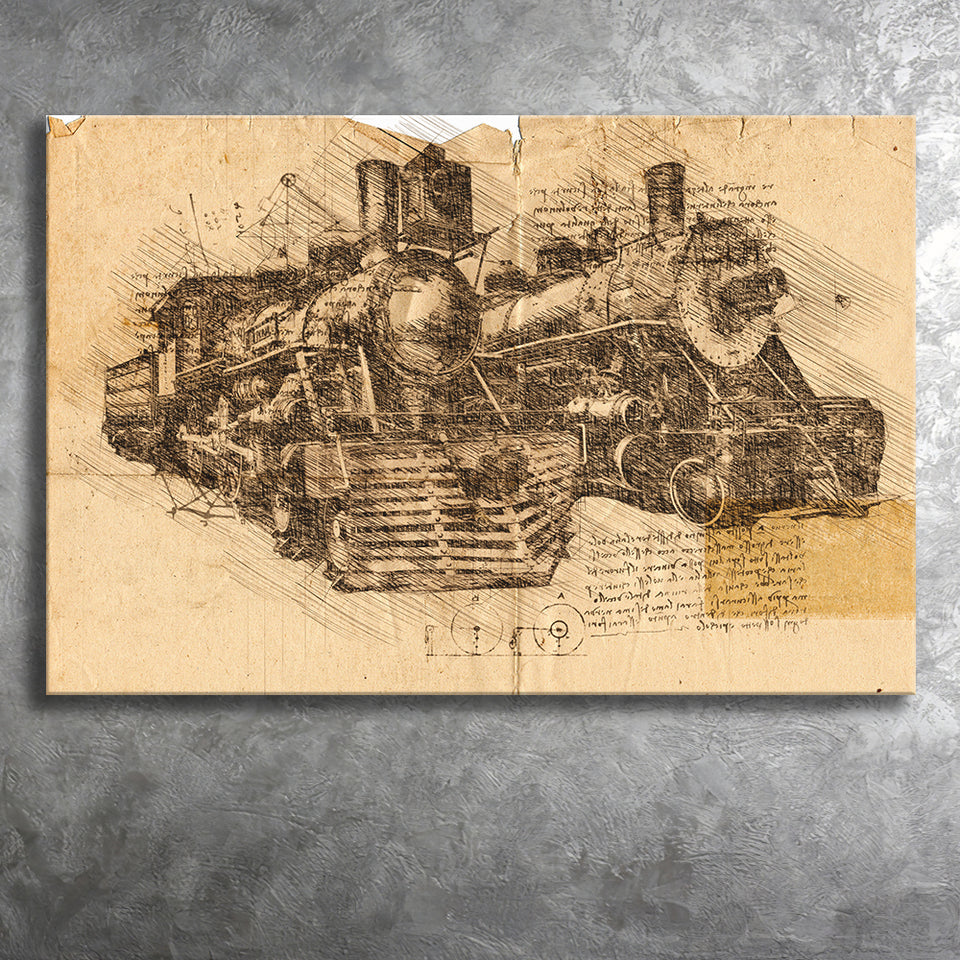 Steam Engine Old Train Canvas Prints Wall Art - Painting Canvas, Painting Prints, Wall Home Decor, Prints for Sale