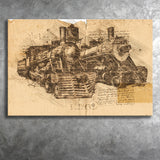 Steam Engine Old Train Canvas Prints Wall Art - Painting Canvas, Painting Prints, Wall Home Decor, Prints for Sale