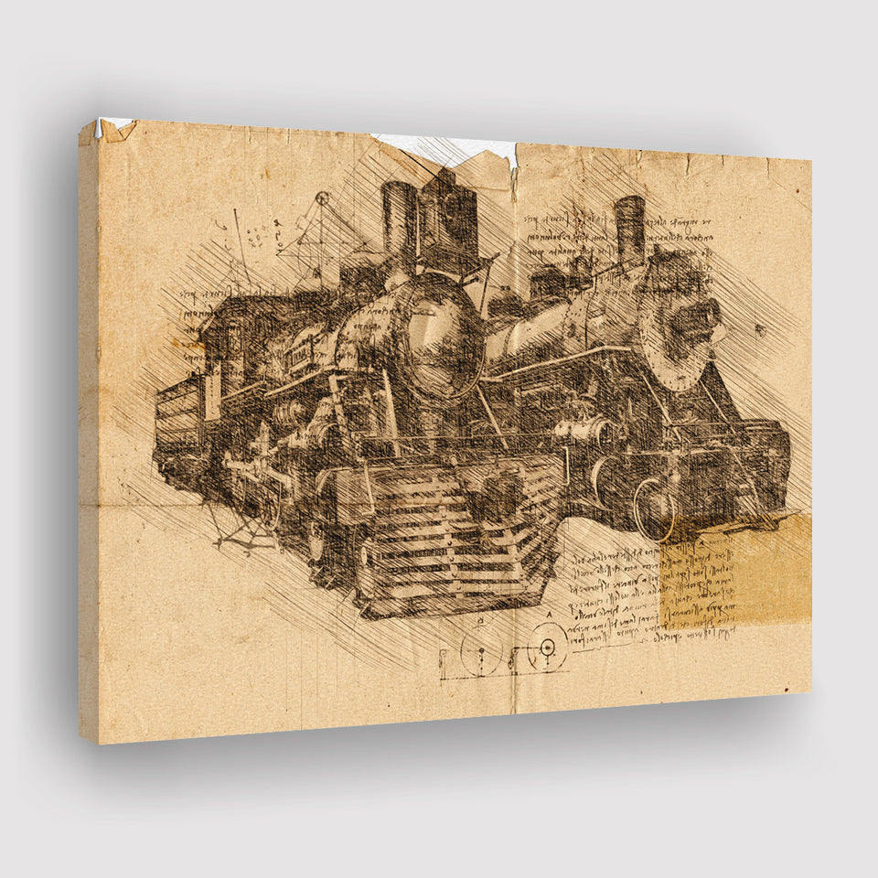Steam Engine Old Train Canvas Prints Wall Art - Painting Canvas, Painting Prints, Wall Home Decor, Prints for Sale