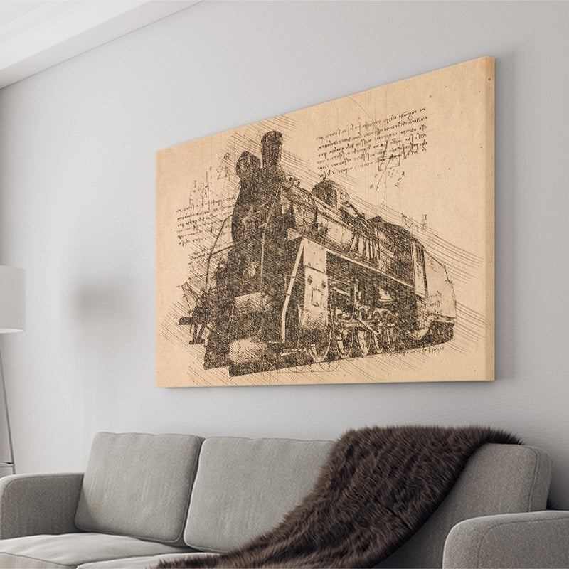 Steam Locomotive At Sunset Canvas Prints Wall Art - Painting Canvas, Painting Prints, Wall Home Decor, Prints for Sale