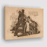 Steam Locomotive At Sunset Canvas Prints Wall Art - Painting Canvas, Painting Prints, Wall Home Decor, Prints for Sale