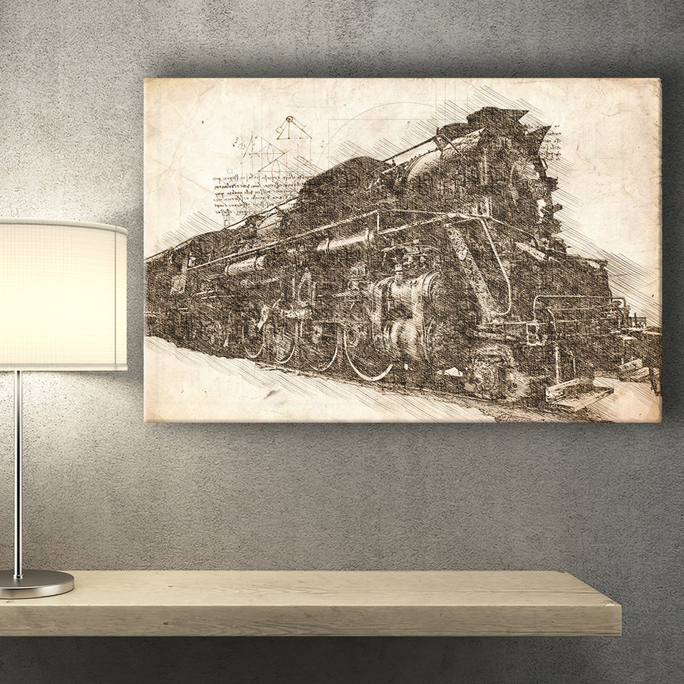 Steam Locomotive Old Train Canvas Prints Wall Art - Painting Canvas, Painting Prints, Wall Home Decor, Prints for Sale