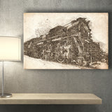 Steam Locomotive Old Train Canvas Prints Wall Art - Painting Canvas, Painting Prints, Wall Home Decor, Prints for Sale