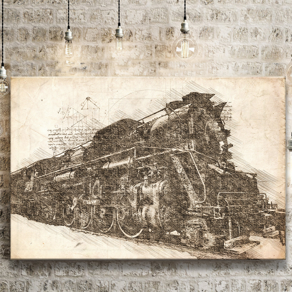 Steam Locomotive Old Train Canvas Prints Wall Art - Painting Canvas, Painting Prints, Wall Home Decor, Prints for Sale