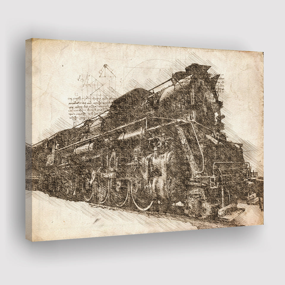 Steam Locomotive Old Train Canvas Prints Wall Art - Painting Canvas, Painting Prints, Wall Home Decor, Prints for Sale