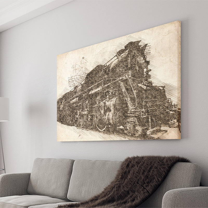 Steam Locomotive Old Train Canvas Prints Wall Art - Painting Canvas, Painting Prints, Wall Home Decor, Prints for Sale