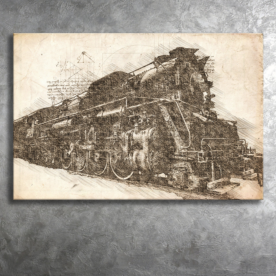 Steam Locomotive Old Train Canvas Prints Wall Art - Painting Canvas, Painting Prints, Wall Home Decor, Prints for Sale