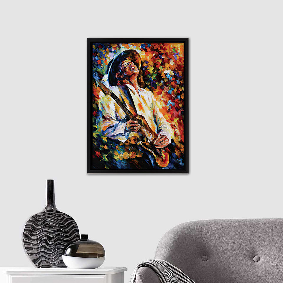 Stevie Ray Vaughn Canvas Wall Art - Framed Art, Framed Canvas, Painting Canvas