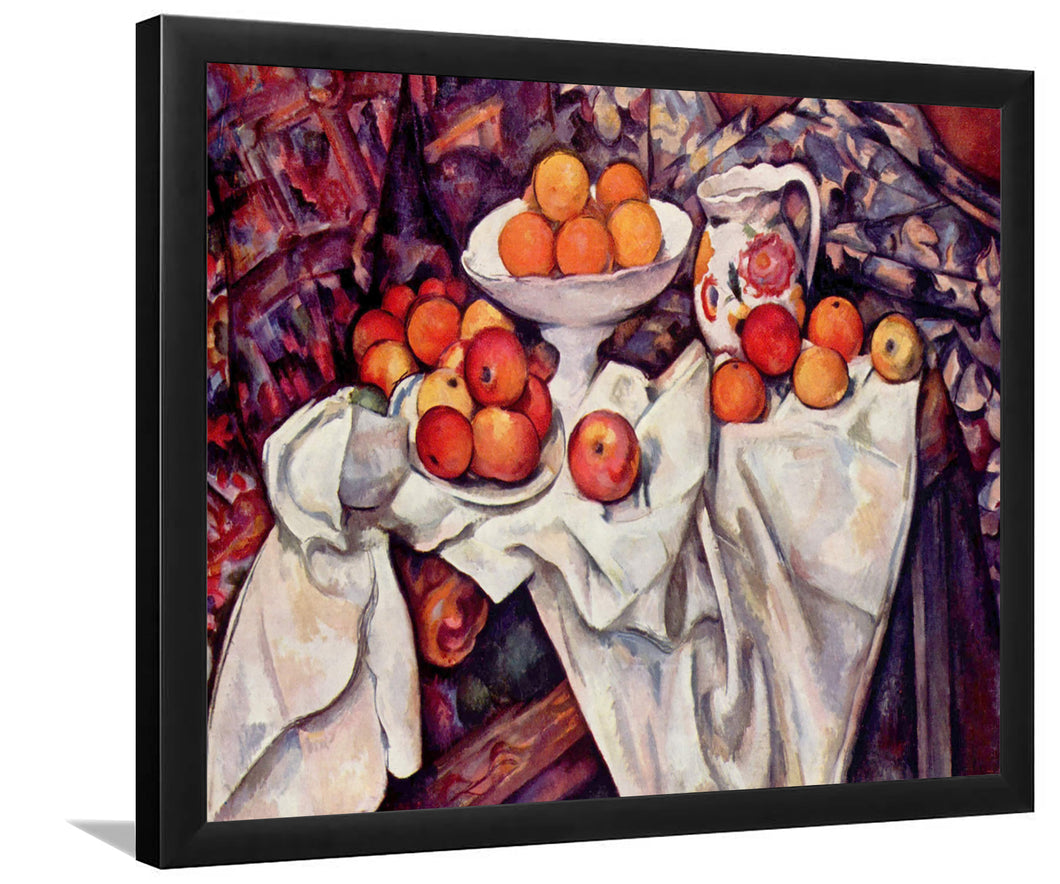 Still Life With Apples And Oranges By Paul Cezanne-Art Print,Canvas Art,Frame Art,Plexiglass Cover