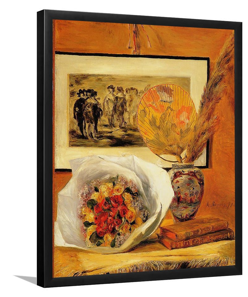 Still Life With Bouquet By Pierre-Auguste Renoir-Art Print,Frame Art,Plexiglass Cover