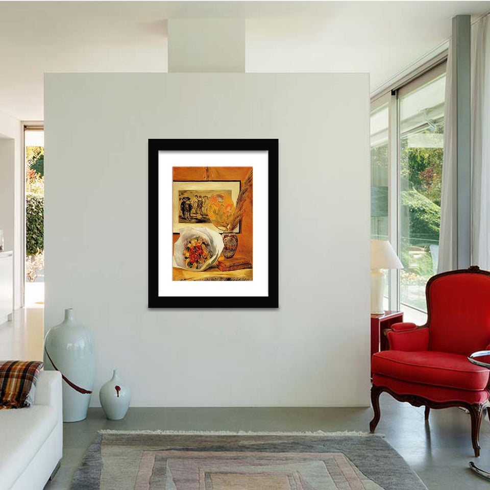Still Life With Bouquet By Pierre-Auguste Renoir-Canvas Art,Art Print,Framed Art,Plexiglass cover