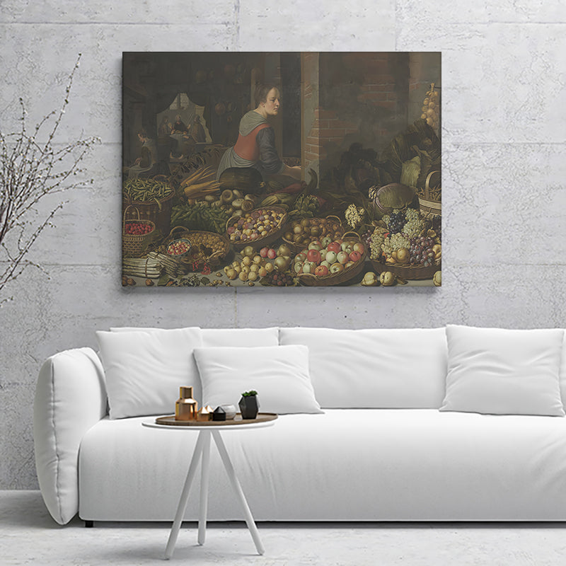 Still Life With Fruits And Vegetables With Christ Canvas Wall Art - Canvas Prints, Prints for Sale, Canvas Painting, Canvas On Sale