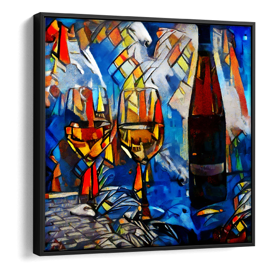 Canvas Wall Art | Still Life With Alcoholic Drinks And Glasses - Framed Canvas, Canvas Prints, Painting Canvas