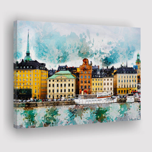 Stockholm, Abstract Stockholm Painting, Stockholm Wall Art, Canvas Prints Wall Art Home Decor