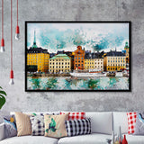 Stockholm, Abstract Stockholm Painting, Stockholm Wall Art, Framed Art Prints Wall Art Home Decor, Ready to Hang