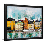 Stockholm, Abstract Stockholm Painting, Stockholm Wall Art, Framed Art Prints Wall Art Home Decor, Ready to Hang