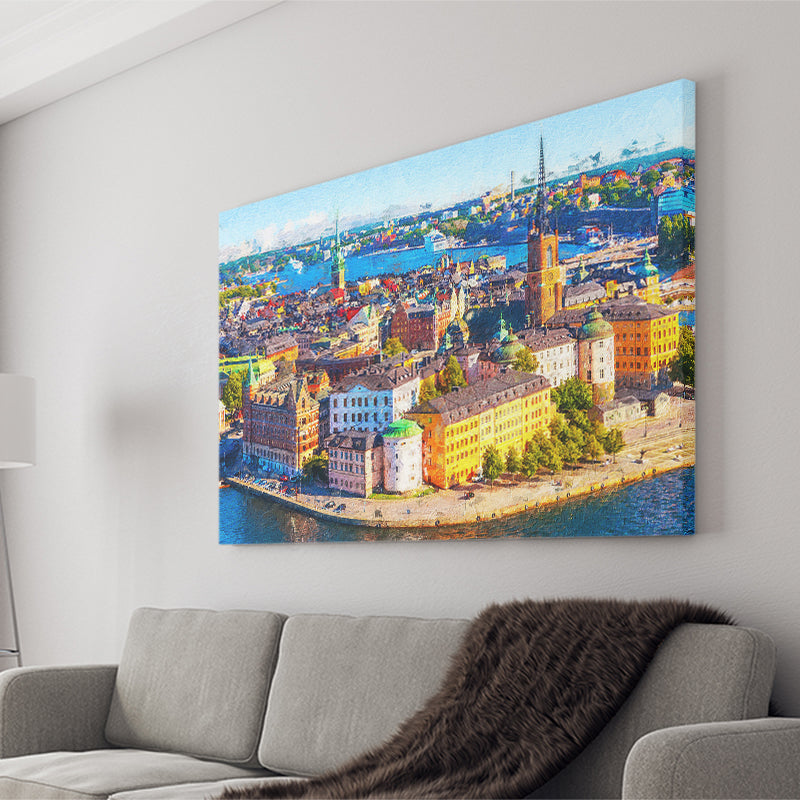 Stockholm Colorful City Canvas Prints Wall Art Decor - Paiting Canvas, Art Prints, Wall Decor, For Sale