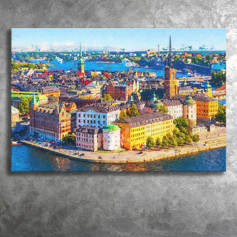 Stockholm Colorful City Canvas Prints Wall Art Decor - Paiting Canvas, Art Prints, Wall Decor, For Sale