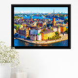 Stockholm Colorful City Framed Canvas Prints Wall Art Decor - Paiting Canvas, Art Prints, Floating Frame