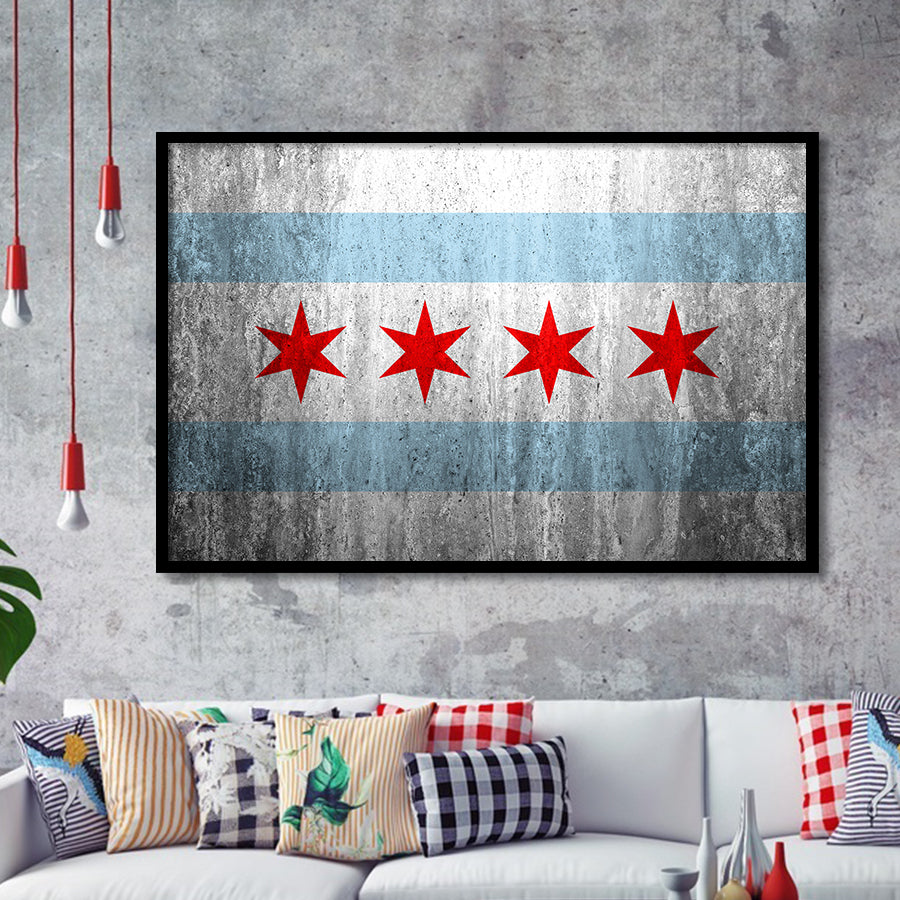 Stone Flags Of Chicago Art Work Framed Art Prints Wall Decor, Framed Picture, Large Art Prints