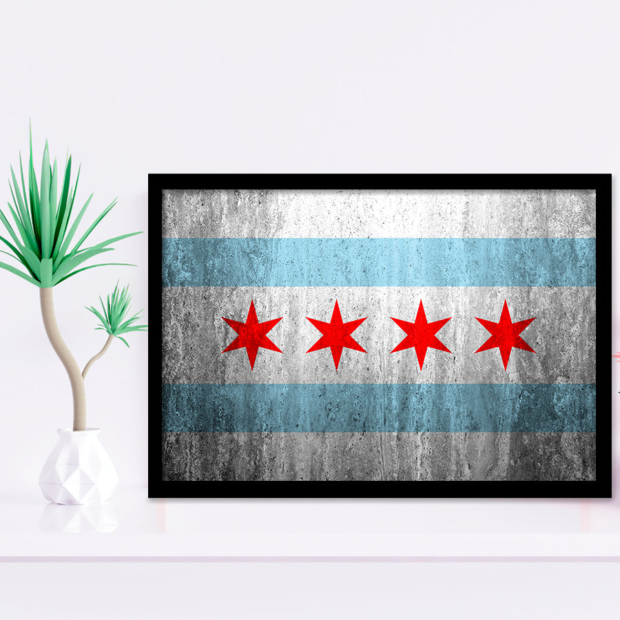 Stone Flags Of Chicago Art Work Framed Art Prints Wall Decor, Framed Picture, Large Art Prints