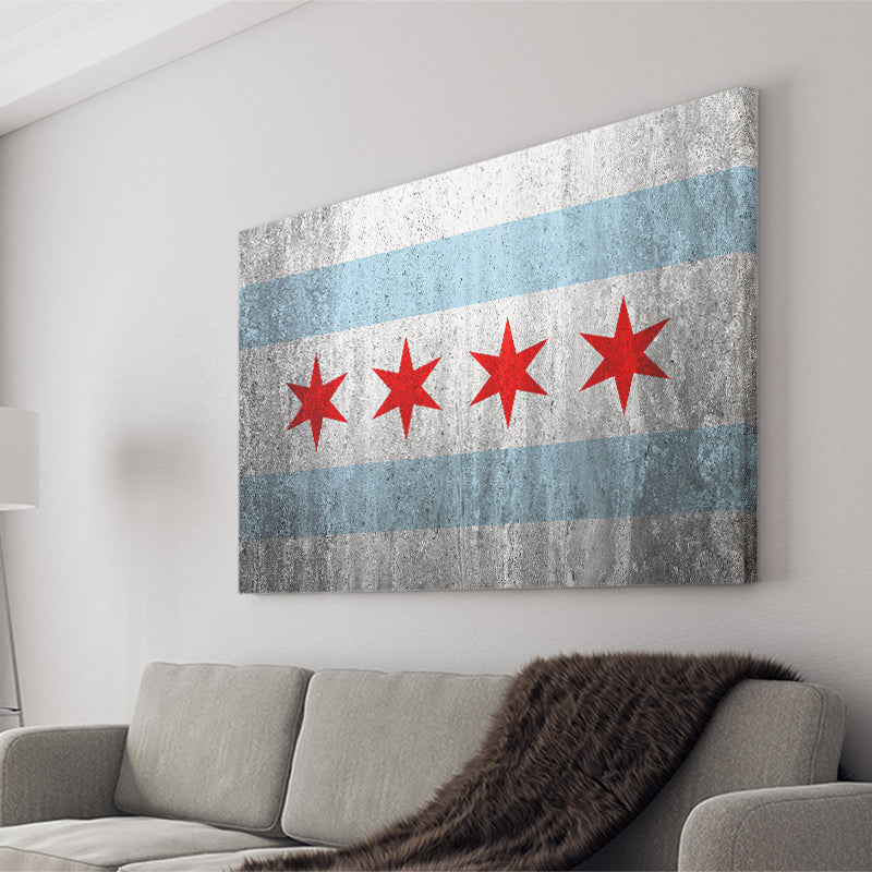 Stone Flags Of Chicago Art Work Canvas Prints Wall Art, Home Living Room Decor, Large Canvas
