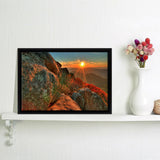 Stone Mountains Sunshine Framed Canvas Wall Art - Canvas Prints, Prints For Sale, Painting Canvas,Framed Prints