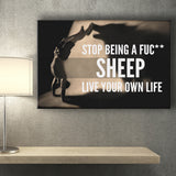 Stop Being A Fucking Sheep Canvas Prints Wall Art - Painting Canvas,Office Business Motivation Art, Wall Decor