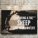 Stop Being A Fucking Sheep Canvas Prints Wall Art - Painting Canvas,Office Business Motivation Art, Wall Decor