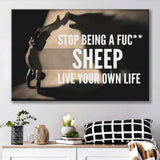 Stop Being A Fucking Sheep Canvas Prints Wall Art - Painting Canvas,Office Business Motivation Art, Wall Decor