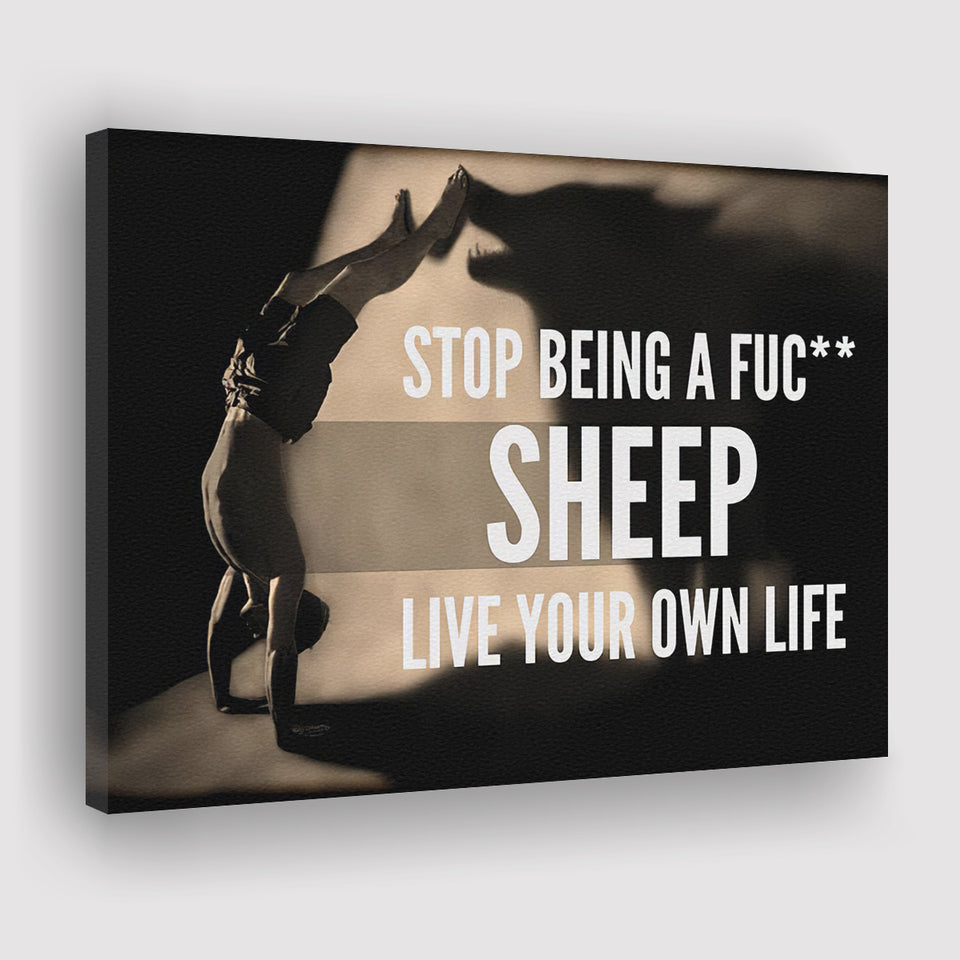 Stop Being A Fucking Sheep Canvas Prints Wall Art - Painting Canvas,Office Business Motivation Art, Wall Decor