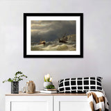 Storm In The Strait Of Dover By Louis Meijer 1819 66 Dutch Painting Oil On Panel Wall Art Print - Framed Art, Framed Prints, Painting Print