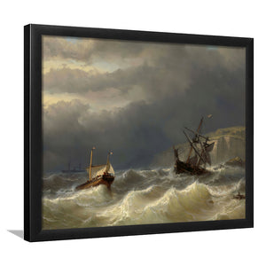 Storm In The Strait Of Dover By Louis Meijer Framed Art Prints Wall Decor - Painting Art, Framed Picture, Home Decor, For Sale