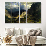 Storm In The Rocky Mountains 5 Pieces B Canvas Prints Wall Art - Painting Canvas, Multi Panels,5 Panel, Wall Decor