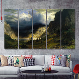 Storm In The Rocky Mountains 5 Pieces B Canvas Prints Wall Art - Painting Canvas, Multi Panels,5 Panel, Wall Decor