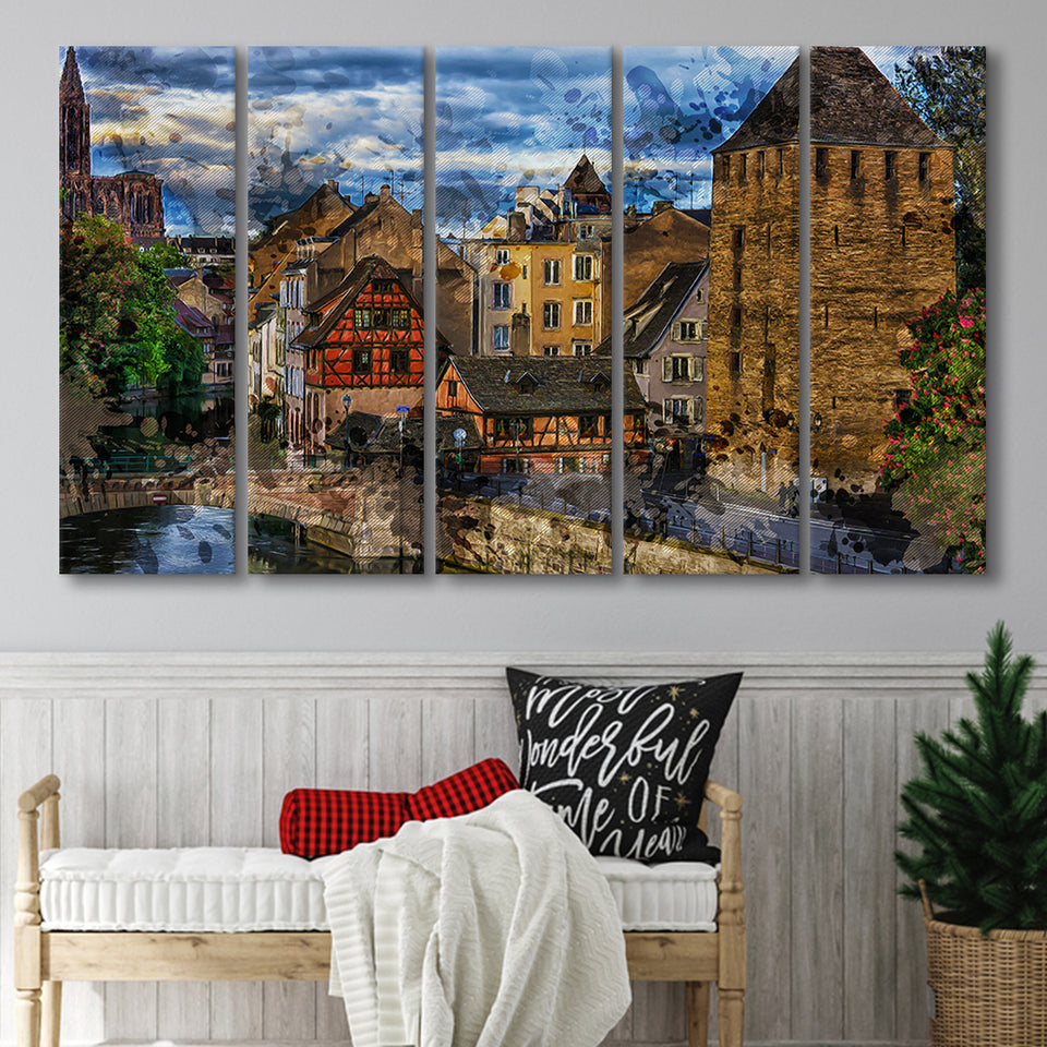 Strasbourg 5 Piece B Canvas Prints Wall Art Decor, Multi Panels,Large Canvas, Home Decor