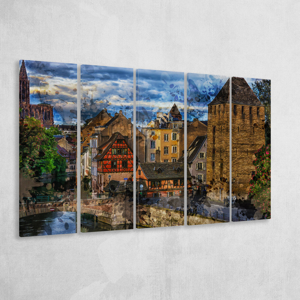 Strasbourg 5 Piece B Canvas Prints Wall Art Decor, Multi Panels,Large Canvas, Home Decor