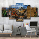 Strasbourg 5 Pieces Canvas Prints Wall Art Decor - Painting Canvas, Mixed Canvas, Multi Panels