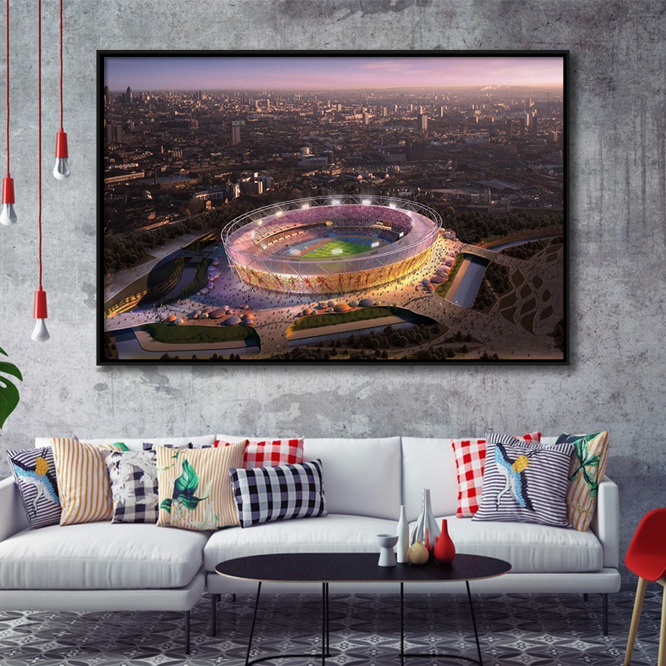 Stratford Olympic Stadium, Stadium Canvas, Sport Art, Gift for him, Framed Canvas Prints Wall Art Decor, Framed Picture