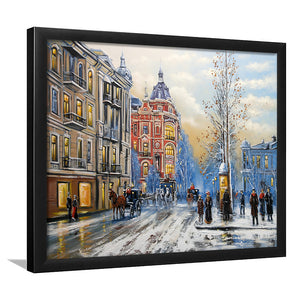 Street In Winter Framed Wall Art - Framed Prints, Art Prints, Print for Sale, Painting Prints