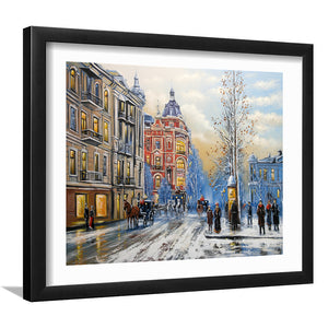 Street In Winter Framed Wall Art - Framed Prints, Art Prints, Home Decor, Painting Prints