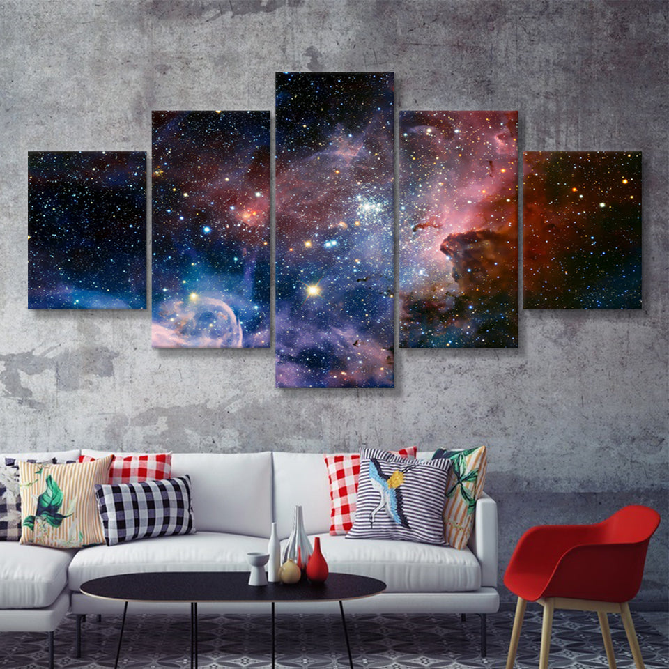 Stunning Nebula  5 Pieces Canvas Prints Wall Art - Painting Canvas, Multi Panels, 5 Panel, Wall Decor