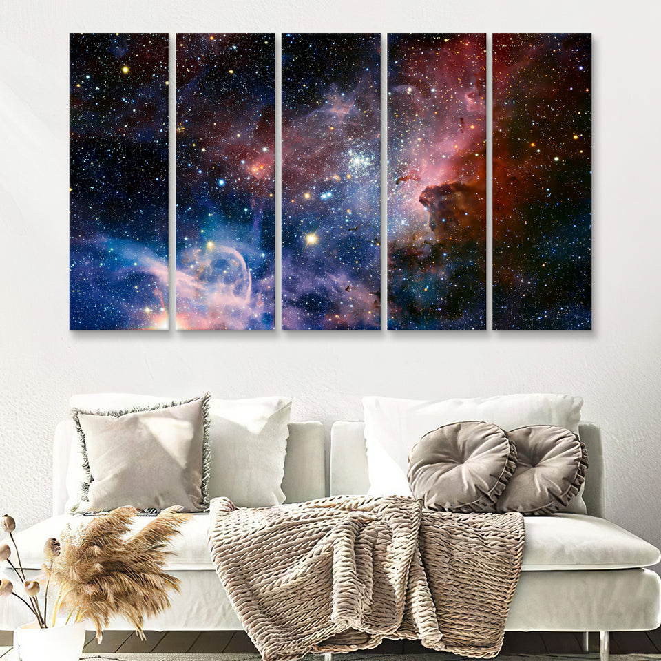 Stunning Nebula 5 Pieces B Canvas Prints Wall Art - Painting Canvas, Multi Panels,5 Panel, Wall Decor