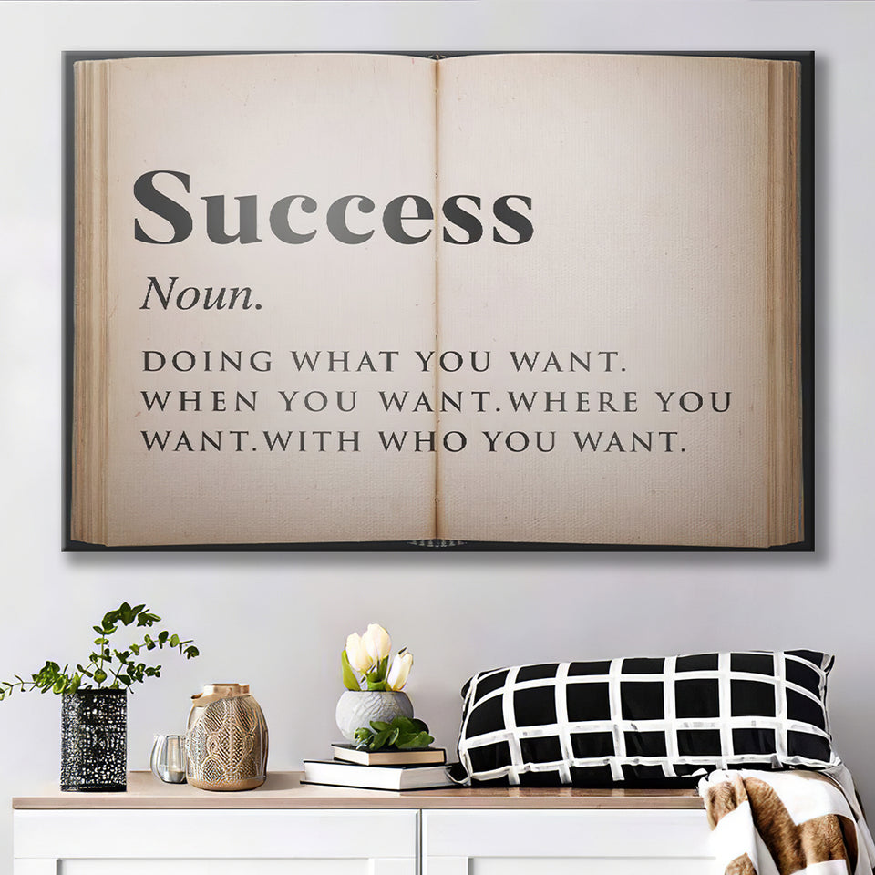 Success Open Book Canvas Prints Wall Art - Painting Canvas,Office Business Motivation Art, Wall Decor