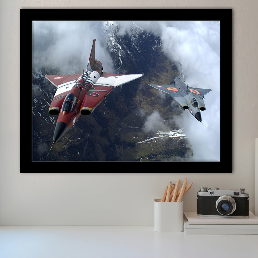 Sukhoi Su 27 Flanker Fighter Aircraft Framed Art Prints Wall Decor - Painting Art, Framed Picture, Ready to Hang