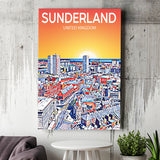 Sunderland UK Art Sunset Night Art Print ,City Art Print, Large Canvas, Canvas Print Wall Art Home Decor