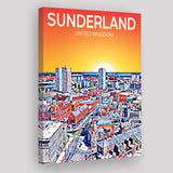 Sunderland UK Art Sunset Night Art Print ,City Art Print, Large Canvas, Canvas Print Wall Art Home Decor