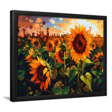 Sunflower Field At Sunrise Framed Art Prints Wall Decor, Framed Picture, Large Art Prints