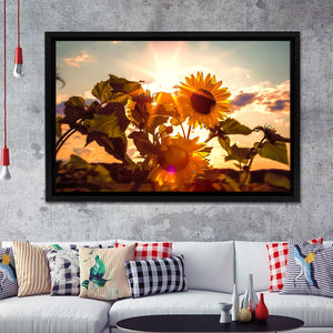Sunflower Sunset Framed Canvas Prints - Painting Canvas, Art Prints,  Wall Art, Home Decor, Prints for Sale